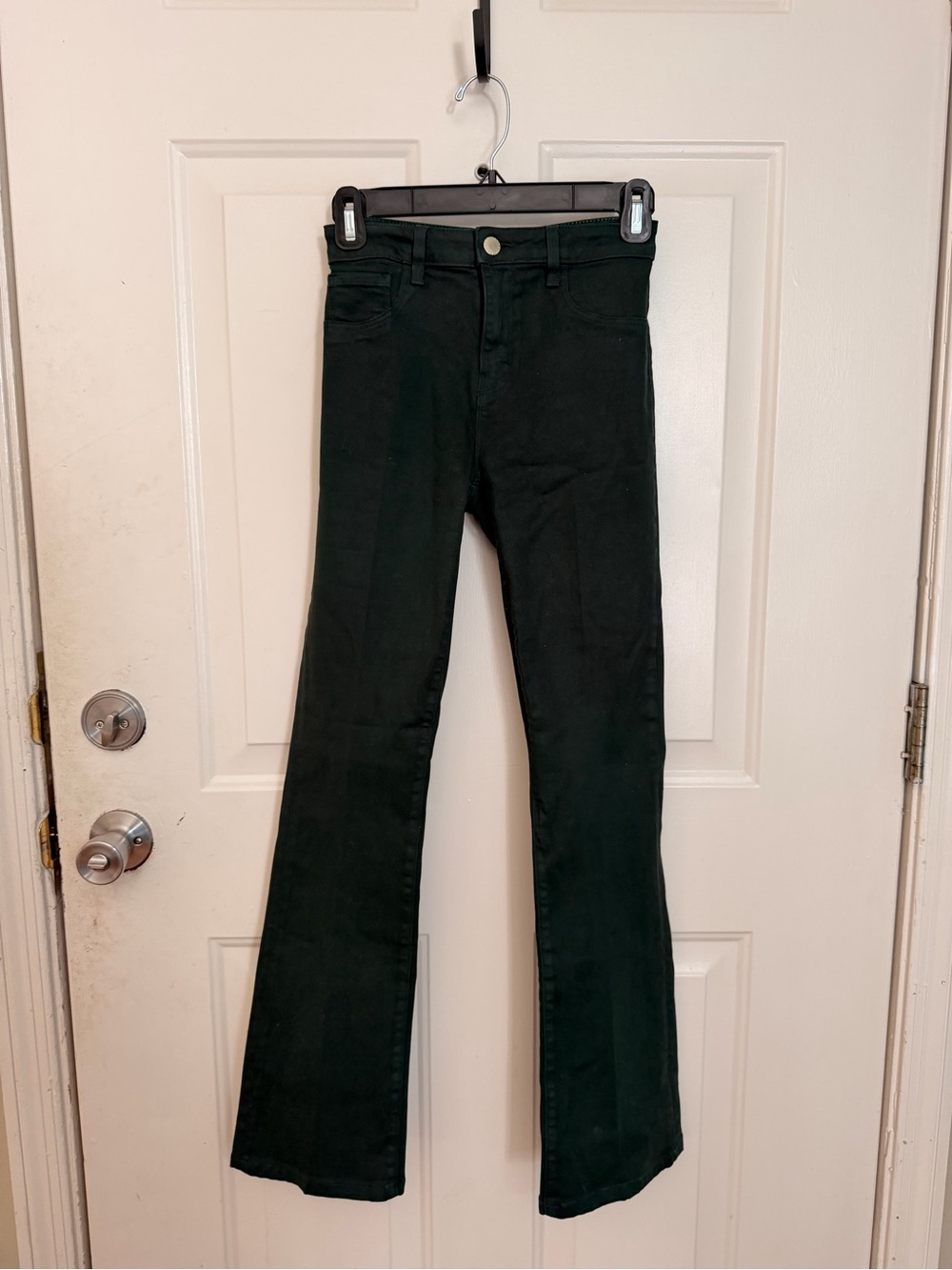 L'AGENCE Selma Forest Green High-Rise Flare Jeans
